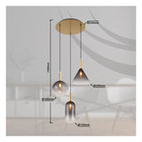 Hanglamp ELISABETH nan cm 3-lichts Messing
