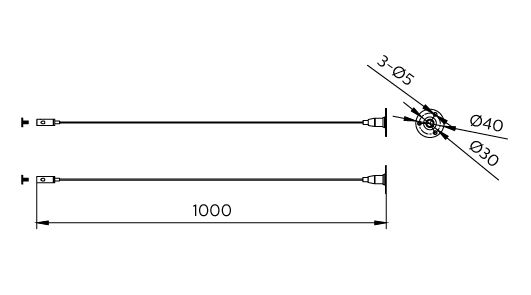 Philips CoreLine | LED Batten ophangkabel | 1m