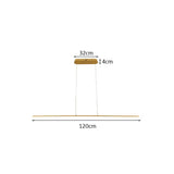 Langwerpige hanglamp 120cm | Goud | Lineair | 20 watt | 4000K | Afmetingen
