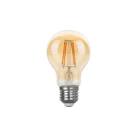 Heldere LED filamentlamp met E27 fitting, warm wit licht, klassiek peervormig ontwerp, vooraanzicht.