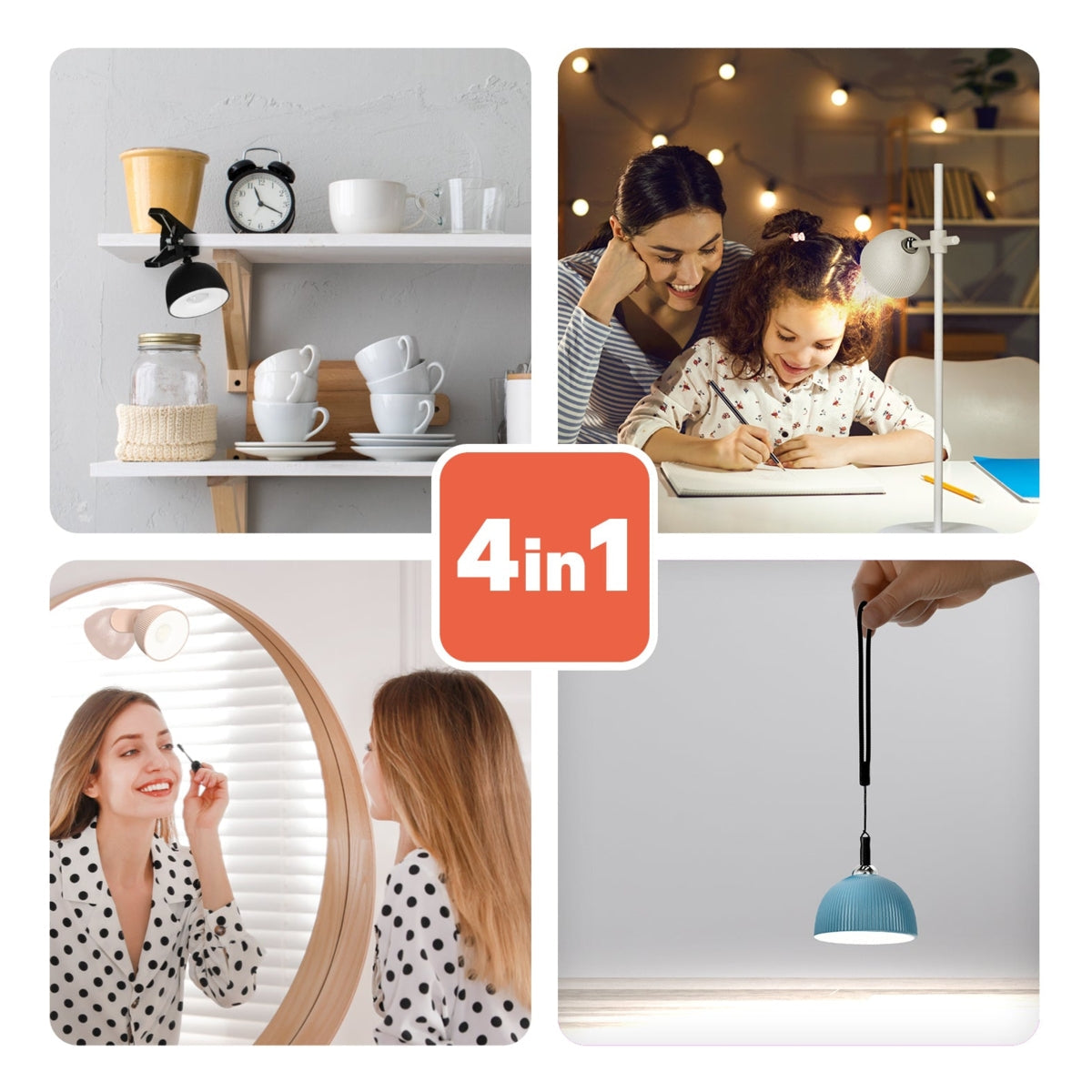 LED Orbi 2,5W 4in1 Bureaulamp magnetisch Grijs - CCT Lichtkleur instelbaar | Incl. Klem, plafondmontage, koort