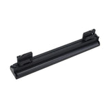 Zwarte tonercartridge drum voor printer, schuine bovenaanzicht met zicht op bevestigingspunten en gerolde kop.