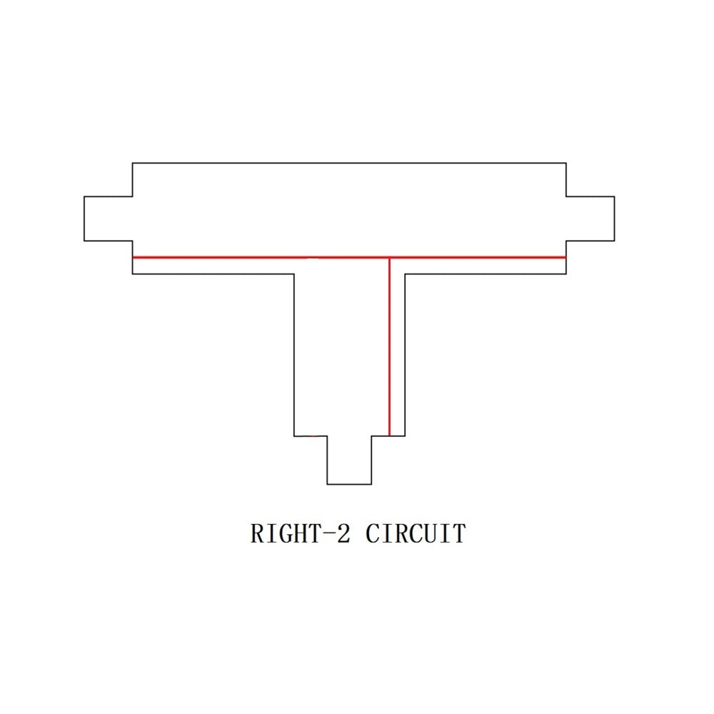 3-Fase Rails T-Vorm interne connector | Zwart | RIGHT-2