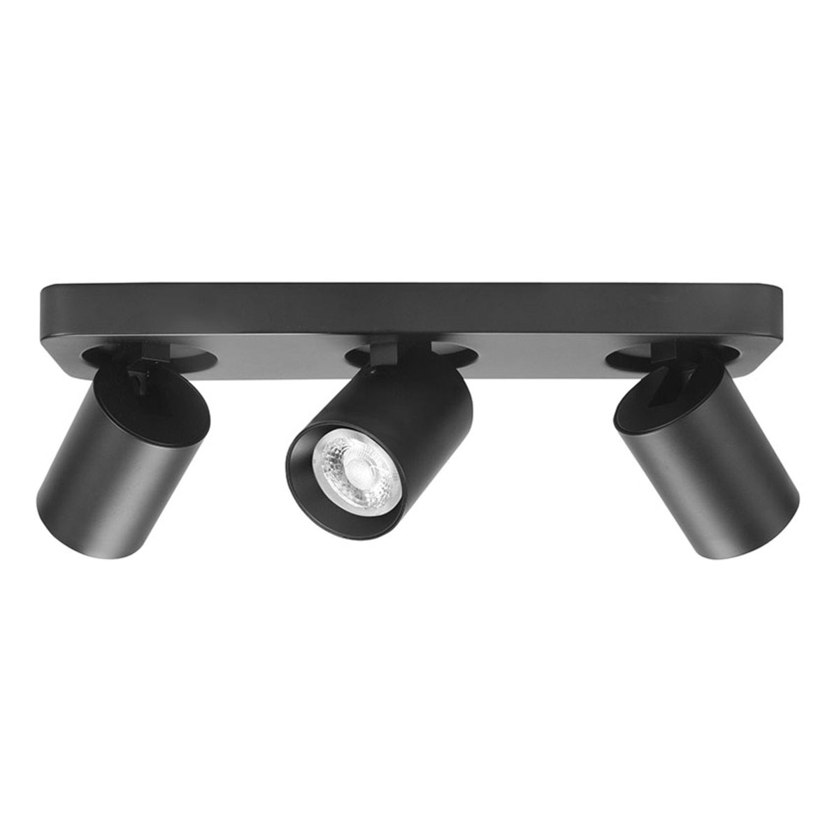 Opbouwspot Oliver Zwart Metaal Rechthoek GU10 3-voudig 35cm