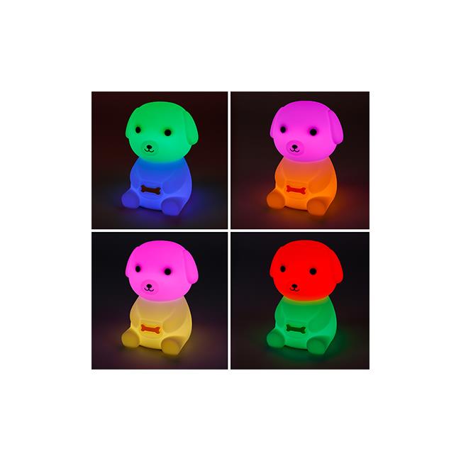 Nachtlampje kinderen | Hond met lamp | USB Oplaadbaar | RGB+Warm wit | 2,5 Watt