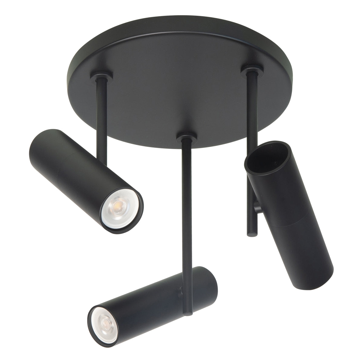 Opbouwspot Trend Zwart Metaal Rond GU10 3-voudig ⌀ 20cm