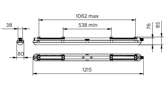 Philips CoreLine | LED Batten | 120cm | 37.5W | 4000K - Naturel wit (840) | IP65 | Niet dimbaar