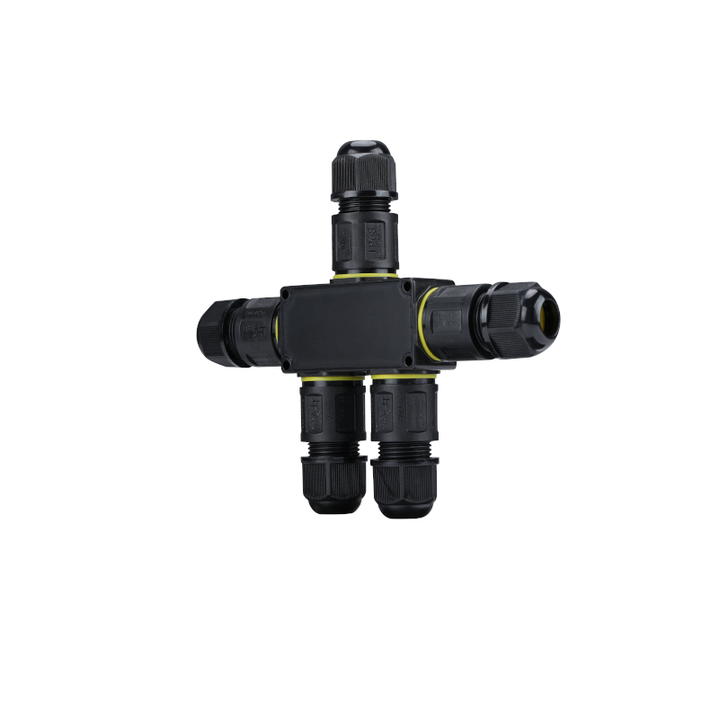 3 Pin | 5-weg quick connector zwart | ip68 | 4-11mm