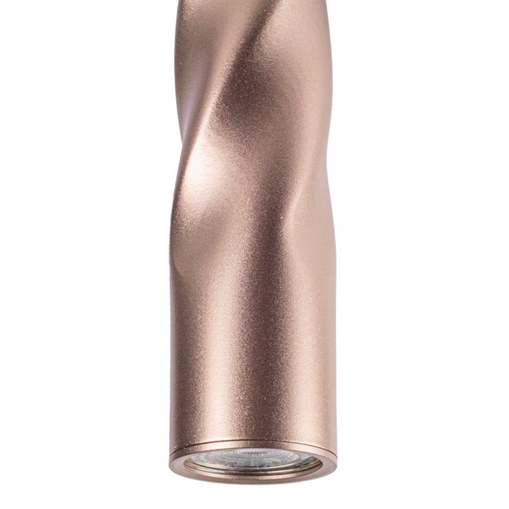 Moderne hanglamp met krul | 30 cm | Rosé Goud | GU10 fitting | Uit
