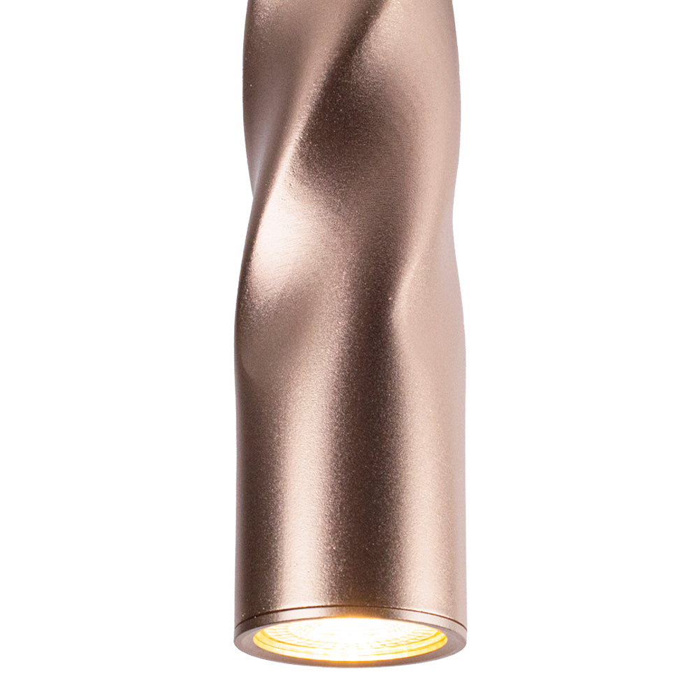 Moderne hanglamp met krul | 30 cm | Rosé Goud | GU10 fitting | Aan