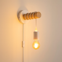 LED Wandlamp Hikari | E27 fitting | Hout Wit | Met schakelaar