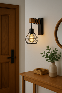 LED Wandlamp Elva |  E27 fitting | Hout Zwart