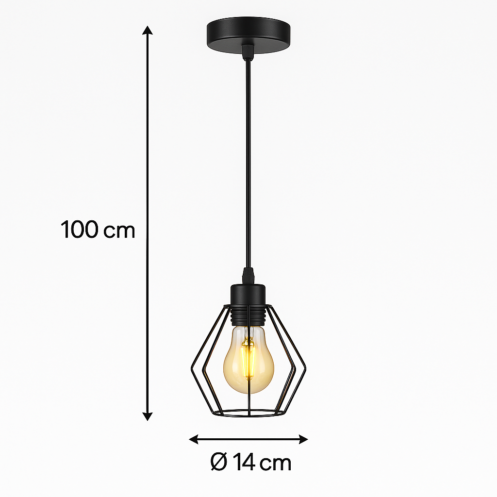Moderne Hanglamp 10cm | LED E27 | Zwart | Attems