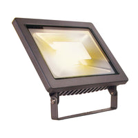 LED bouwlamp 30W warm wit – schuin vooraanzicht met zicht op de lichtbron en montagebeugel.