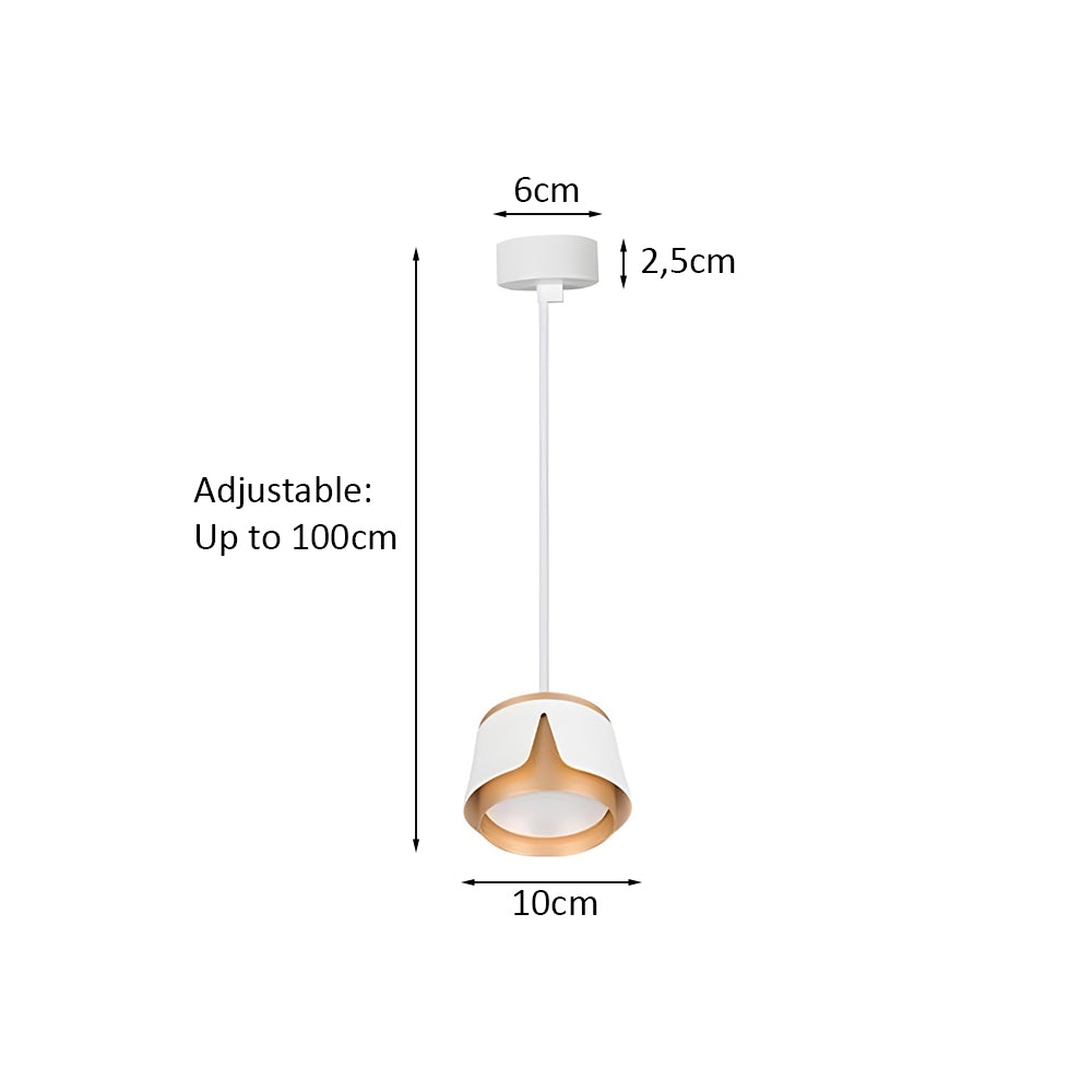 Hanglamp rond Ø100 | Tulip | Wit/ Goud | GX53 fitting | Afmetingen