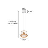 Hanglamp rond Ø100 | Tulip | Wit/ Goud | GX53 fitting | Afmetingen