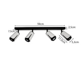Vierdubbel opbouwspot | Tulip | Wit/ Zwart | 4x GU10 fitting | Afmetingen