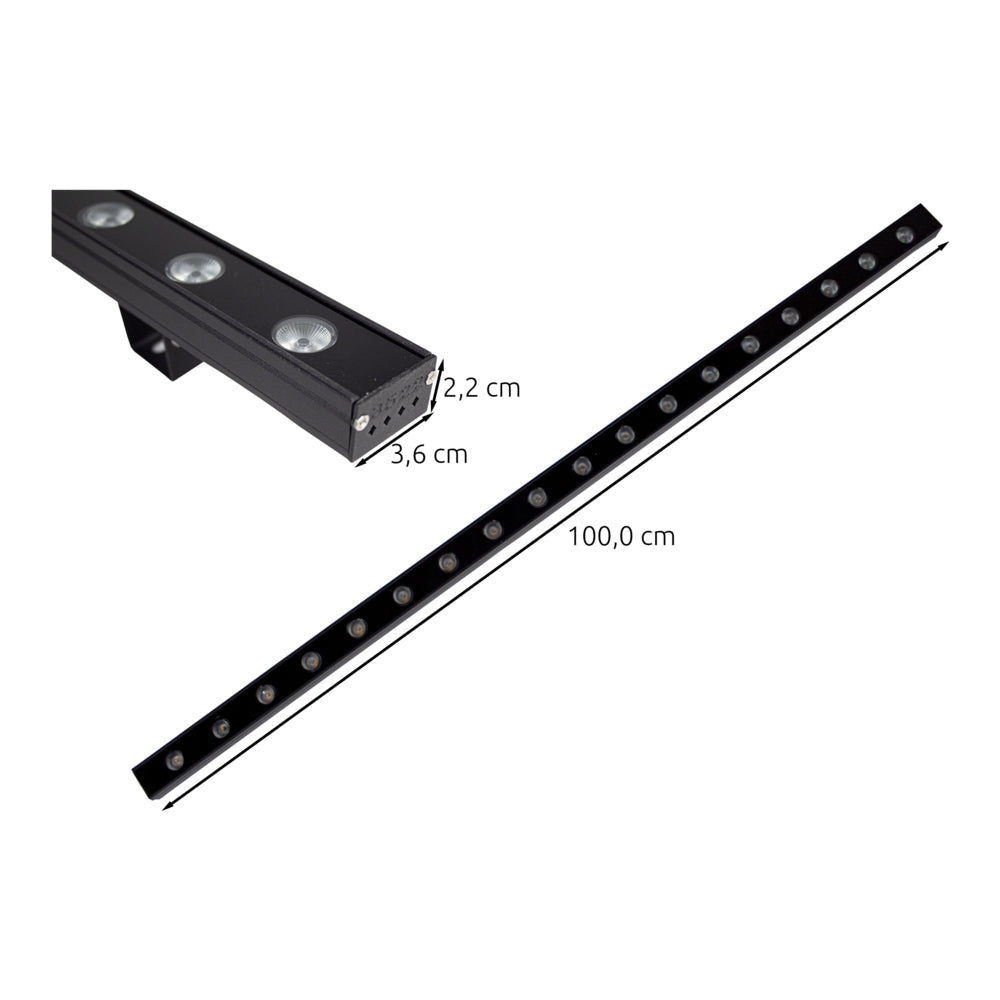 LED Wall Washer 36W 220V IP67 1 Meter - 2700K | Warm wit