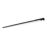 Zijaanzicht van een slanke, zwarte LED onderbouwlamp met sensor, geschikt voor montage onder keukenkastjes of werkbladen.