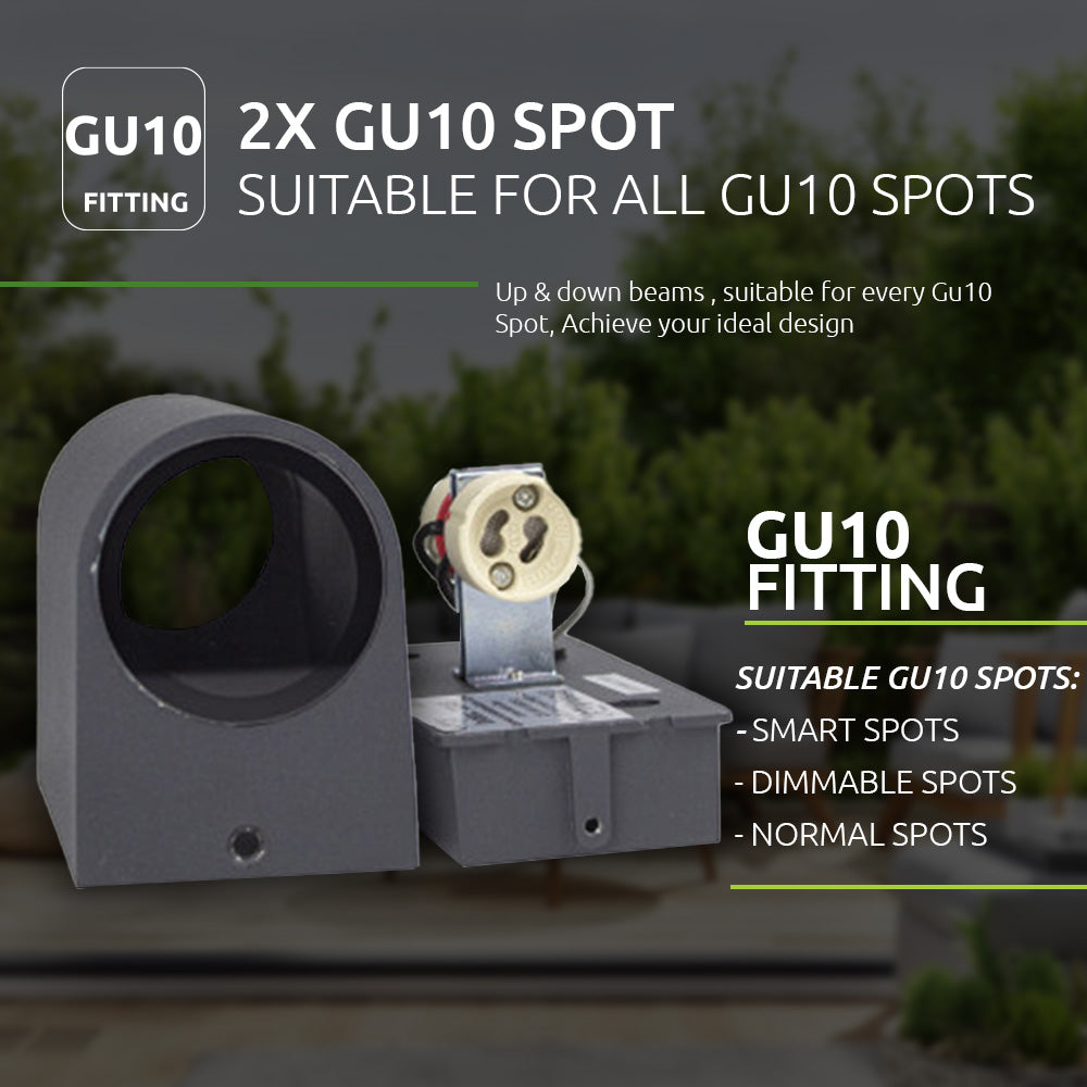 SMART LED Wandlamp | Tuya / WiFi | Santa barbara | Incl. 2x lichtbronnen | Antraciet