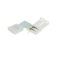 L-vormige LED strip connector voor 2-pins 10mm strips, bovenaanzicht, geschikt voor het verbinden van LED strips in een hoek van 90 graden zonder solderen.