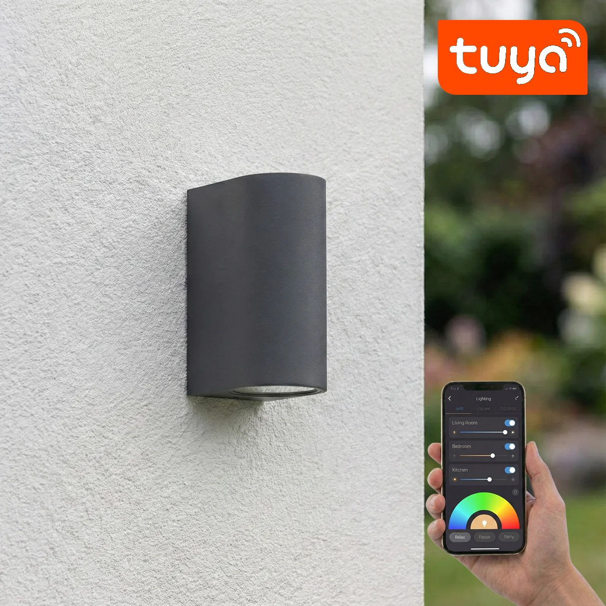 SMART LED Wandlamp | Tuya / WiFi | Santa barbara | Incl. 2x lichtbronnen | Antraciet