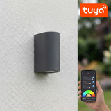 SMART LED Wandlamp | Tuya / WiFi | Santa barbara | Incl. 2x lichtbronnen | Antraciet