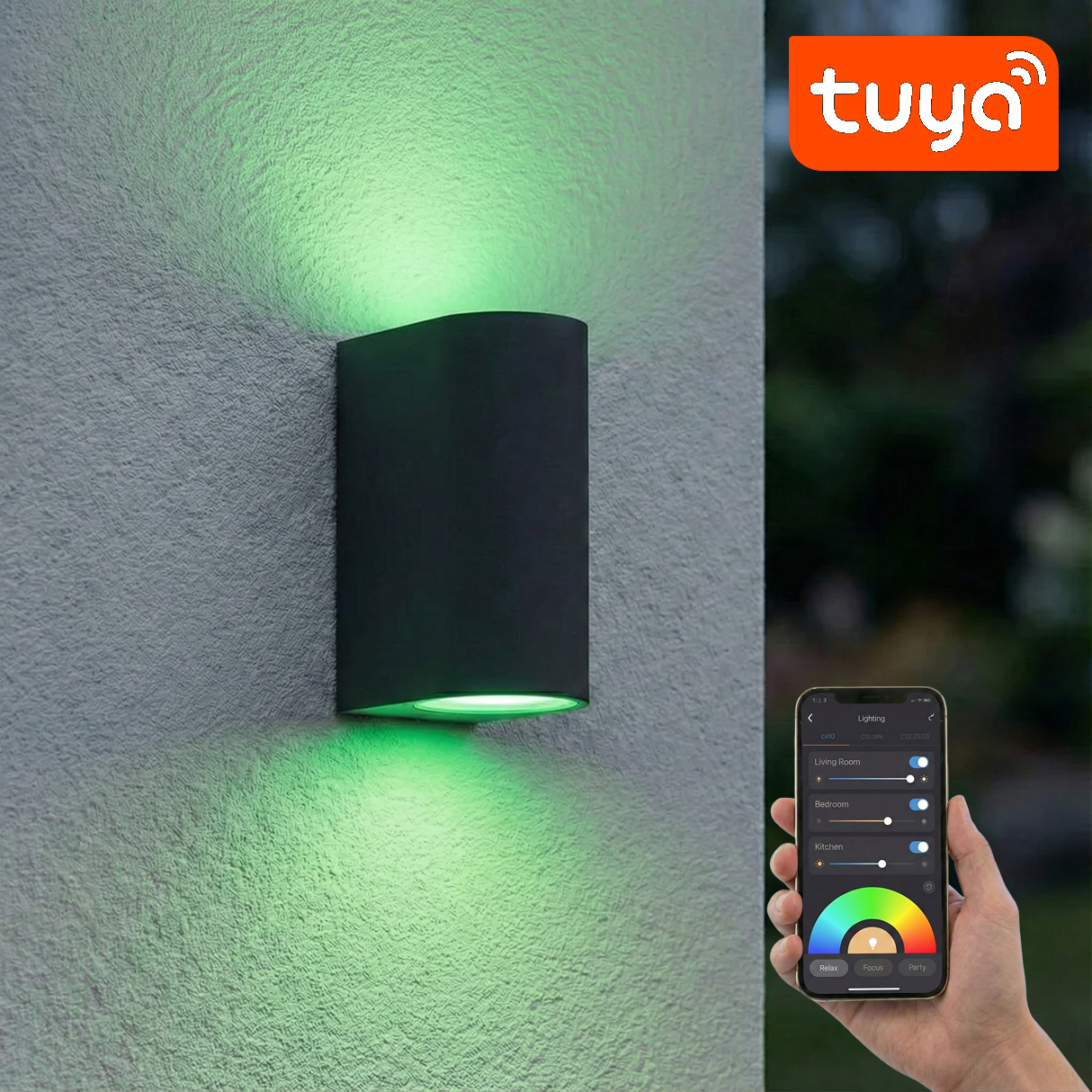 SMART LED Wandlamp | Tuya / WiFi | Santa barbara | Incl. 2x lichtbronnen | Antraciet