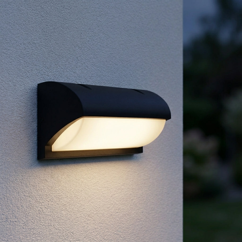 LED Bulkhead wandlamp | 12W lichtbron | Zwart | Waterdicht