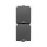 Opbouw wandcontactdoos 2-voudig verticaal - IP55 - Grijs