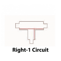 Technische tekening van een Right-1 Circuit profiel, vooraanzicht met duidelijke omlijning van de vorm voor industriële of bouwkundige toepassingen.