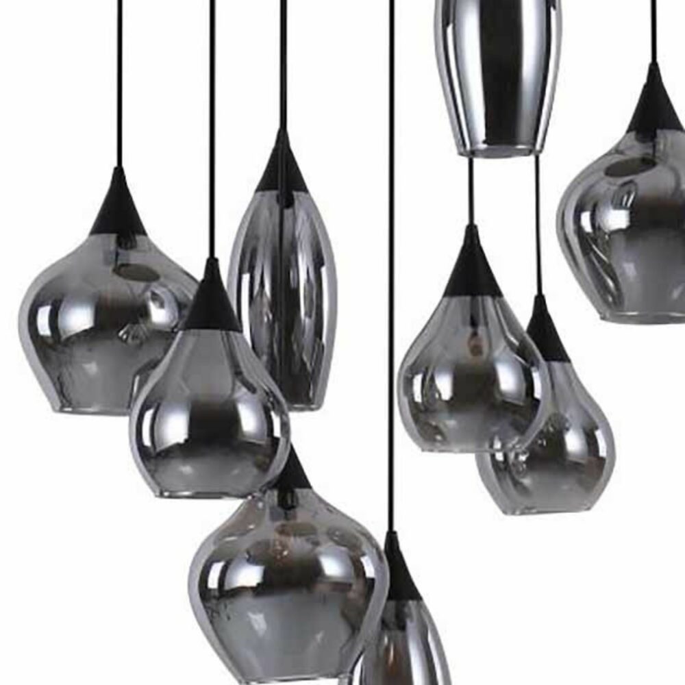 Ronde glazen Hanglamp Ø60cm 3 lichts - Cambio - 9x E14 fitting - close up