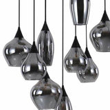 Ronde glazen Hanglamp Ø60cm 3 lichts - Cambio - 9x E14 fitting - close up