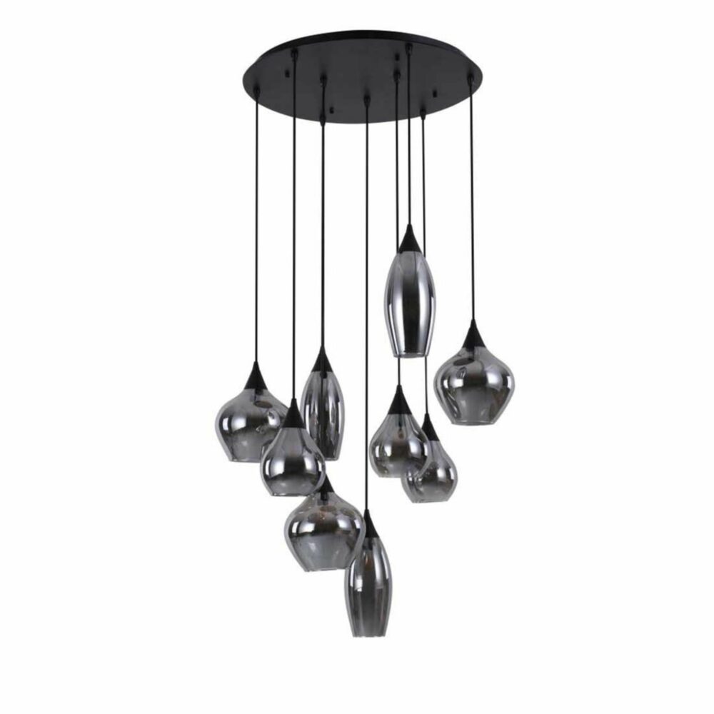 Ronde glazen Hanglamp Ø60cm 3 lichts - Cambio - 9x E14 fitting