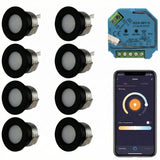 8x | Smart veranda inbouwspots zwart | 1.5 Watt | Complete set | Zigbee | HUE Compatible