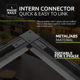 1-Fase Rails L-Vorm interne connector | Zwart