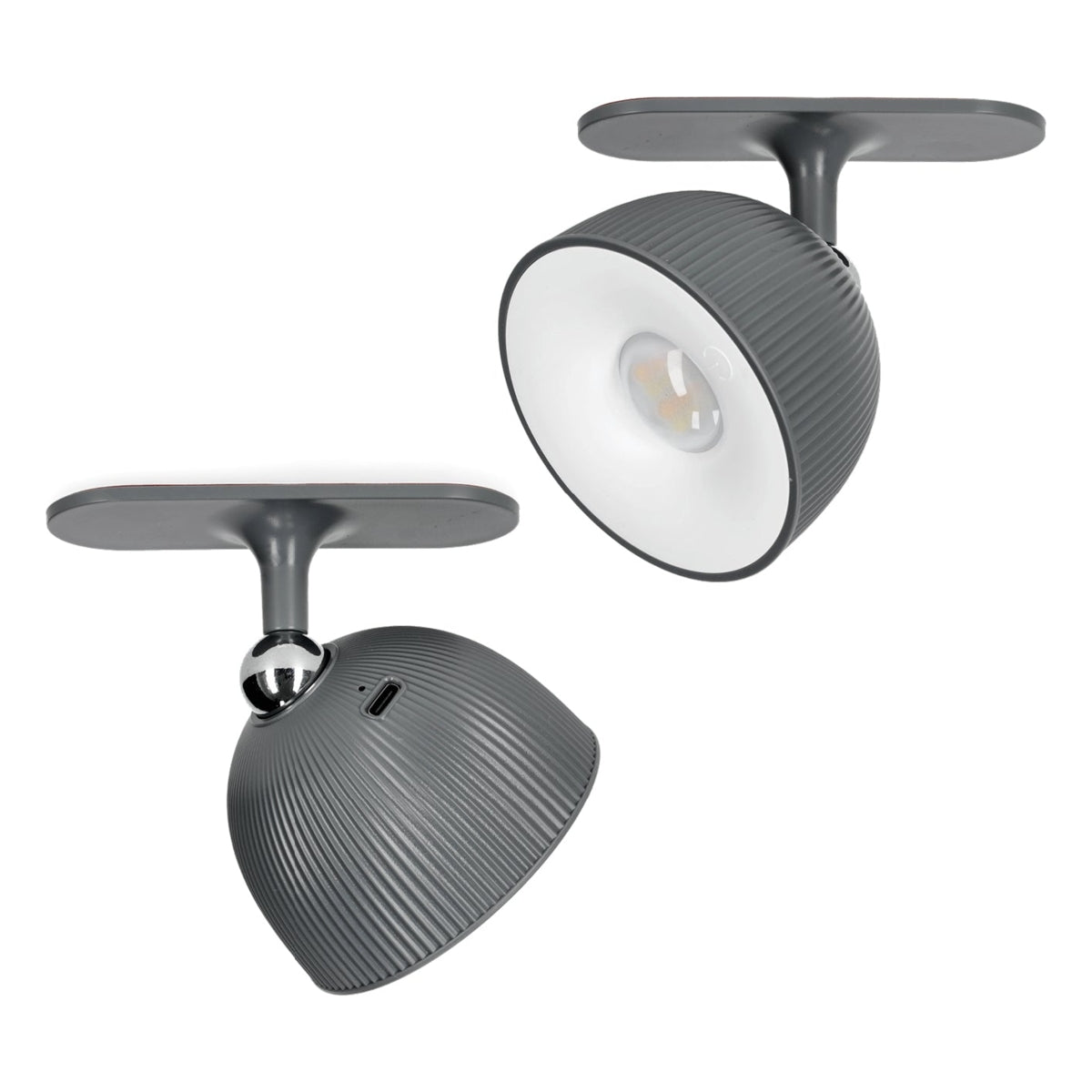 LED Orbi 2,5W 4in1 Bureaulamp magnetisch Grijs - CCT Lichtkleur instelbaar | Incl. Klem, plafondmontage, koort