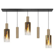 highlight hanglamp semi goud glas met langwerpige kokers - GU10 en E27 fitting